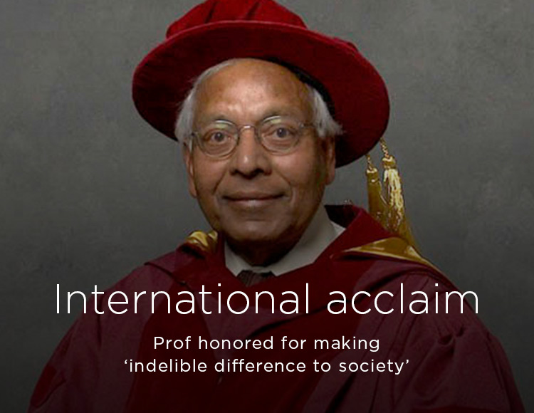 International acclaim: Prof honored for making ‘indelible difference to society’