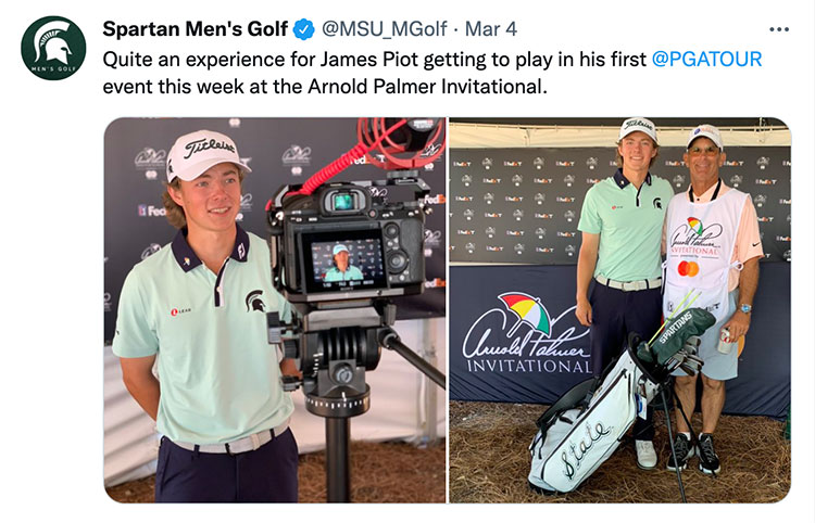 Quite an experience for James Piot getting to play in his first @PGATOUR event this week at the Arnold Palmer Invitational.