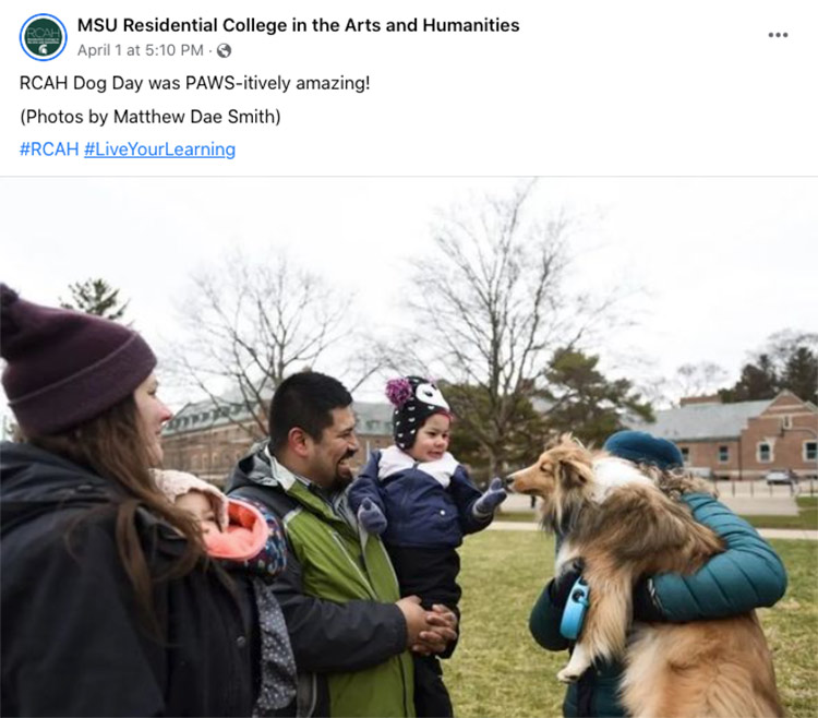 RCAH Dog Day was PAWS-itively amazing! (Photos by Matthew Dae Smith) #RCAH #LiveYourLearning