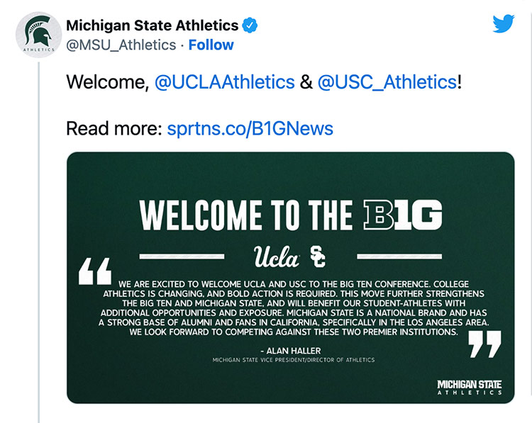 Welcome, @UCLAAthletics & @USC_Athletics!