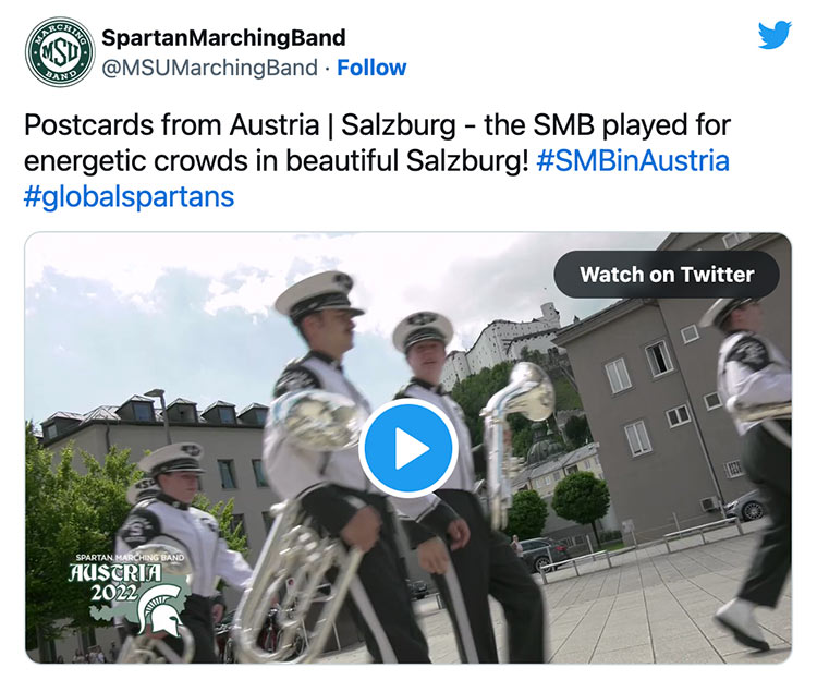 Postcards from Austria | Salzburg - the SMB played for energetic crowds in beautiful Salzburg! #SMBinAustria #globalspartans