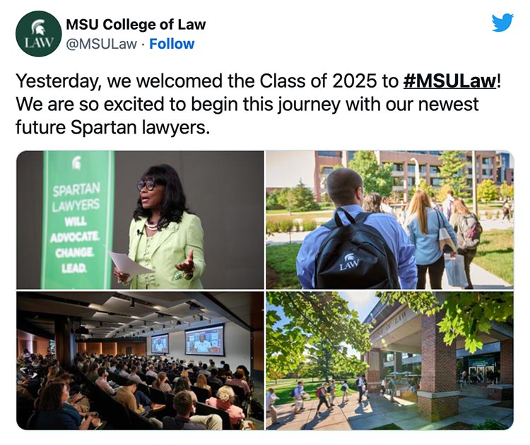 Yesterday, we welcomed the Class of 2025 to #MSULaw! We are so excited to begin this journey with our newest future Spartan lawyers.