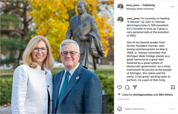 I’m currently re-reading “A Memoir” by John A. Hannah, @michiganstateu’s 12th president. It’s a favorite of mine as it gives a very personal look at the evolution of MSU.