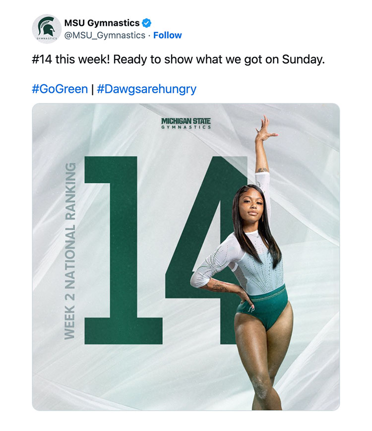 #14 this week! Ready to show what we got on Sunday. #GoGreen | #Dawgsarehungry