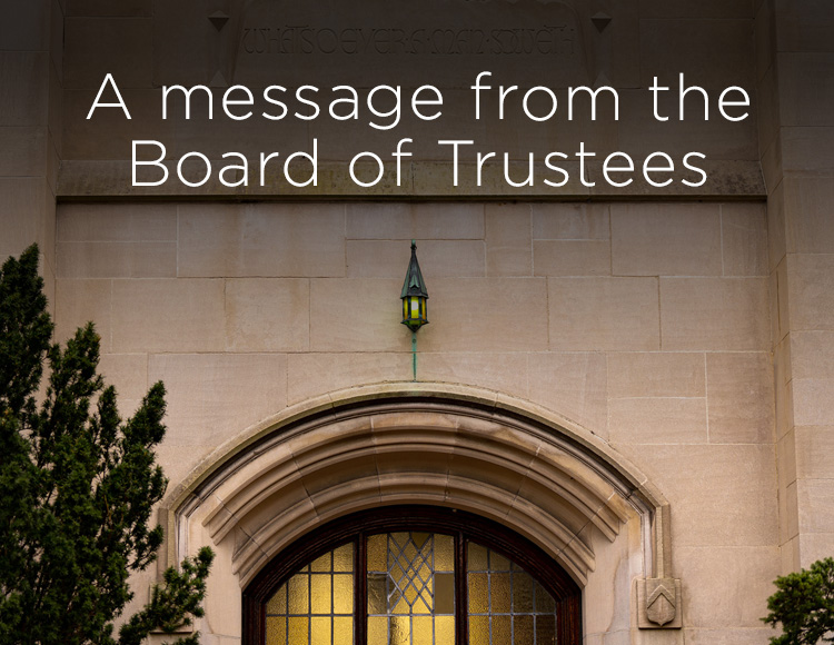 A message from the Board of Trustees