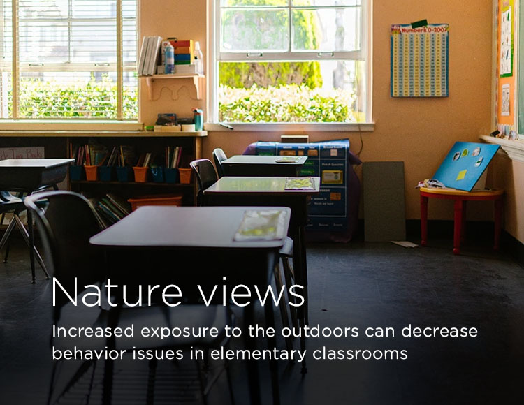 Nature views: Increased exposure to the outdoors can decrease behavior issues in elementary classrooms