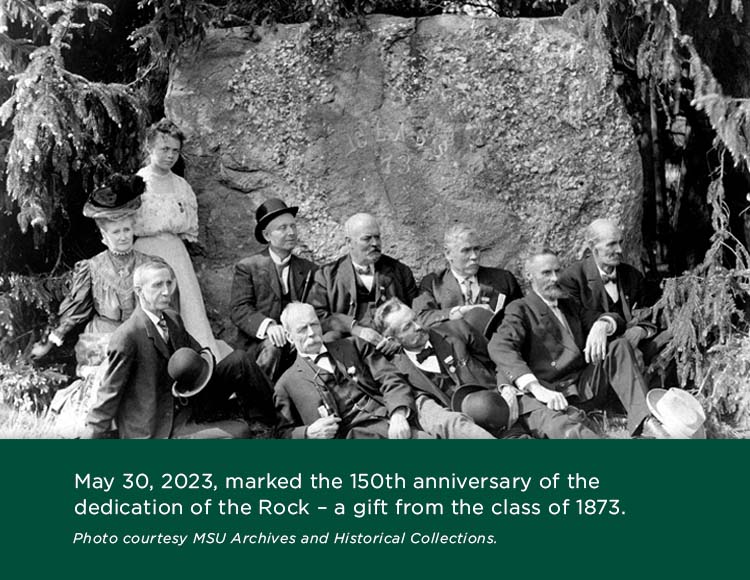 May 30, 2023, marked the 150th anniversary of the dedication of The Rock – a gift from the class of 1873.