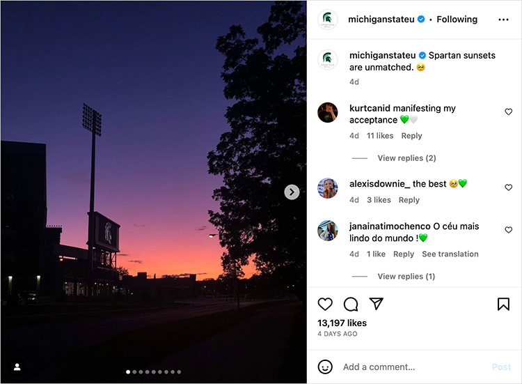 Spartan sunsets are unmatched. 🥺