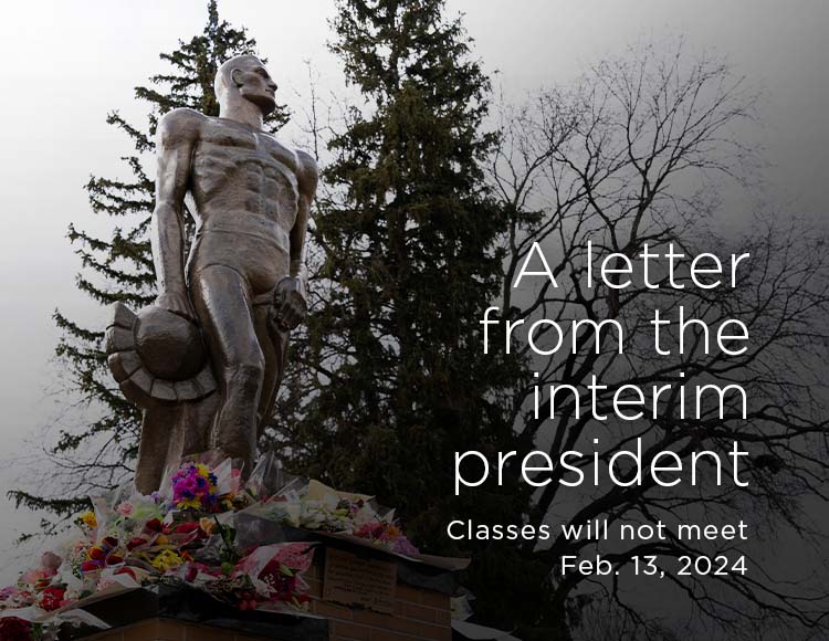 A letter from the interim president: Classes will not meet Feb. 13, 2024