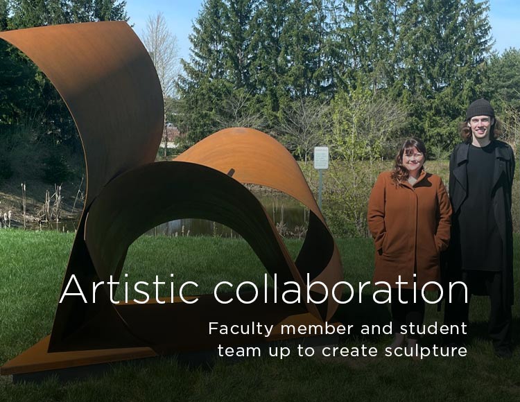 Artistic collaboration: Faculty member and student team up to create sculpture