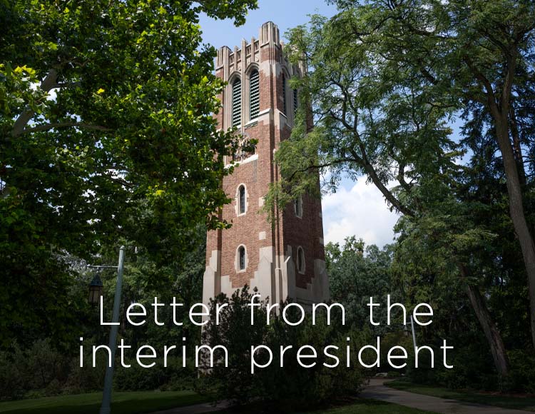 Letter from the interim president