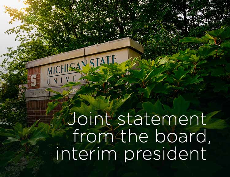 Joint statement from the board, interim president 