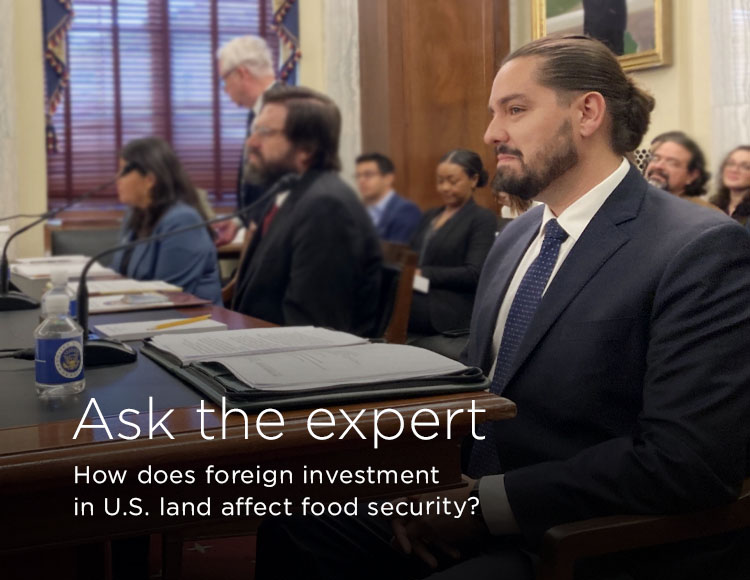 Ask the expert: How does foreign investment in U.S. land affect food security?
