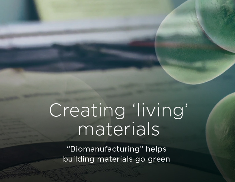 Creating ‘living’ materials: “Biomanufacturing” helps building materials go green
