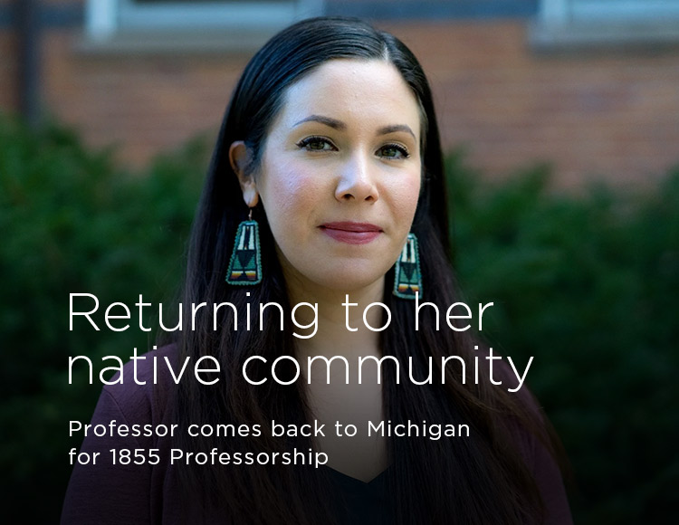 Returning to her native community: Professor comes back to Michigan for 1855 Professorship
