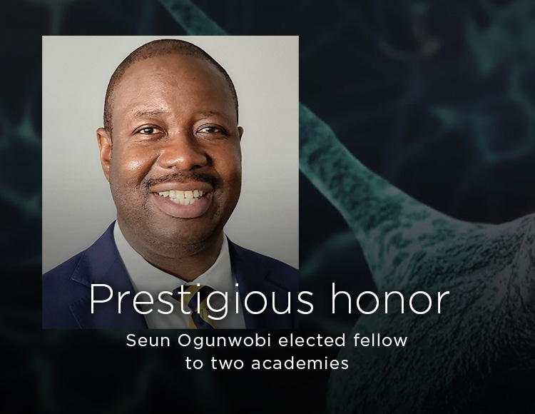 Prestigious honor: Seun Ogunwobi elected fellow to two academies