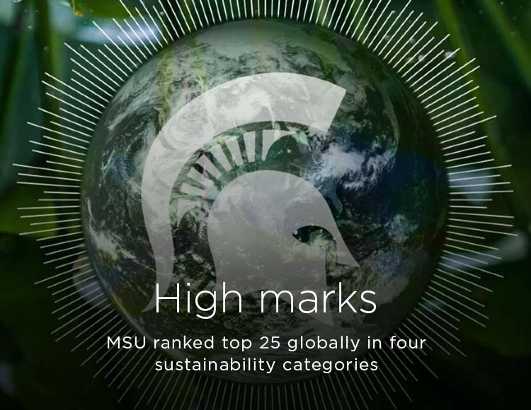 High marks: MSU ranked top 25 globally in four sustainability categories
