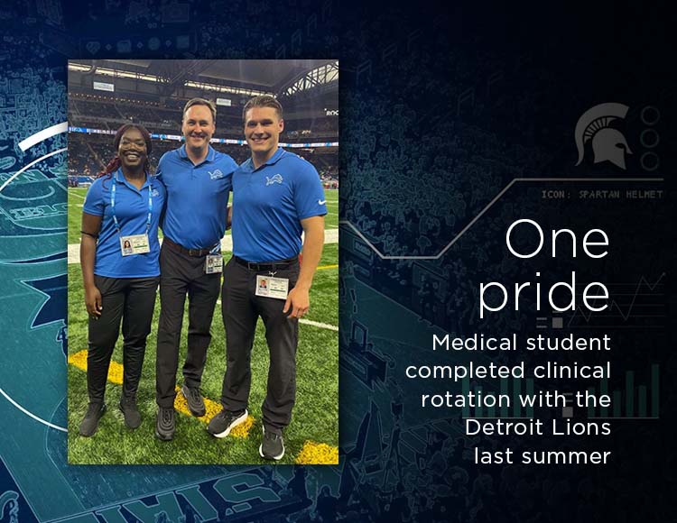 One pride: Medical student completed clinical rotation with the Detroit Lions last summer