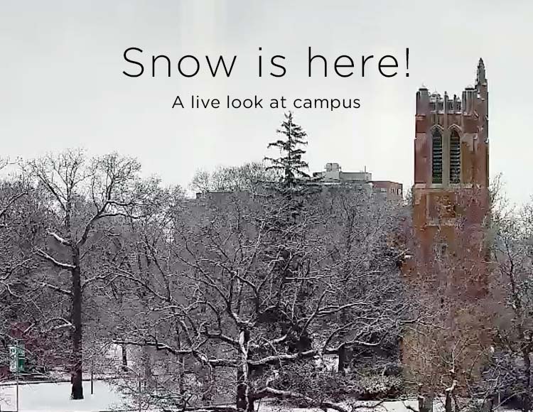Snow is here!: A live look at campus