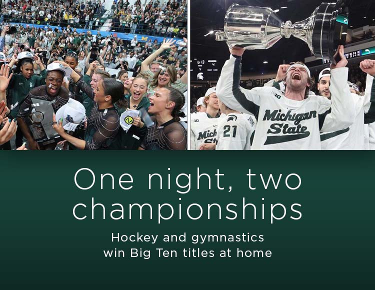 One night, two championships: Hockey and gymnastics win Big Ten titles at home