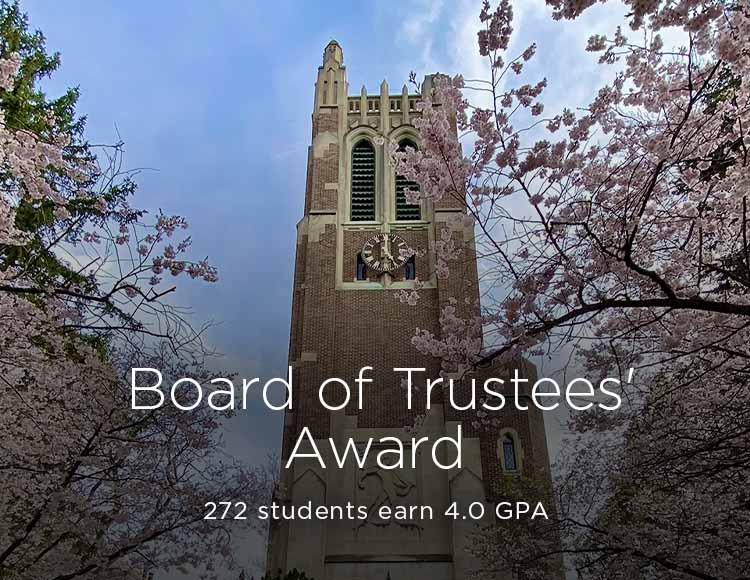 Board of Trustees' Award: 272 students earn 4.0 GPA