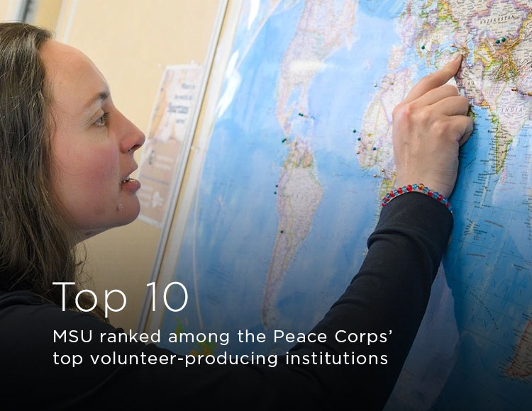 Top 10: MSU ranked among the Peace Corps’ top volunteer-producing institutions