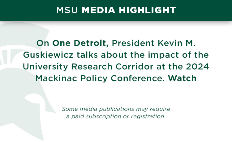 On One Detroit, President Kevin M. Guskiewicz talks about the impact of the University Research Corridor at the 2024 Mackinac Policy Conference.