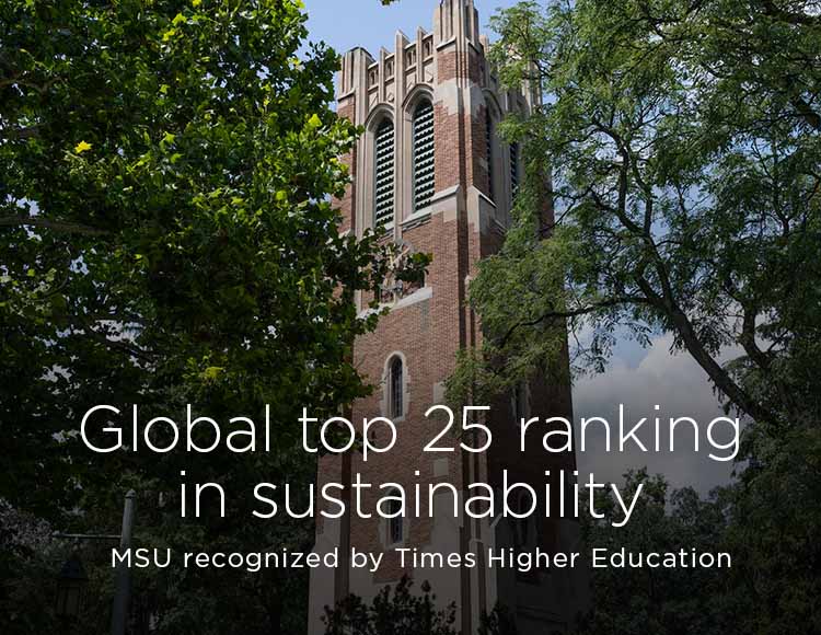 Global top 25 ranking in sustainability: MSU recognized by Times Higher Education