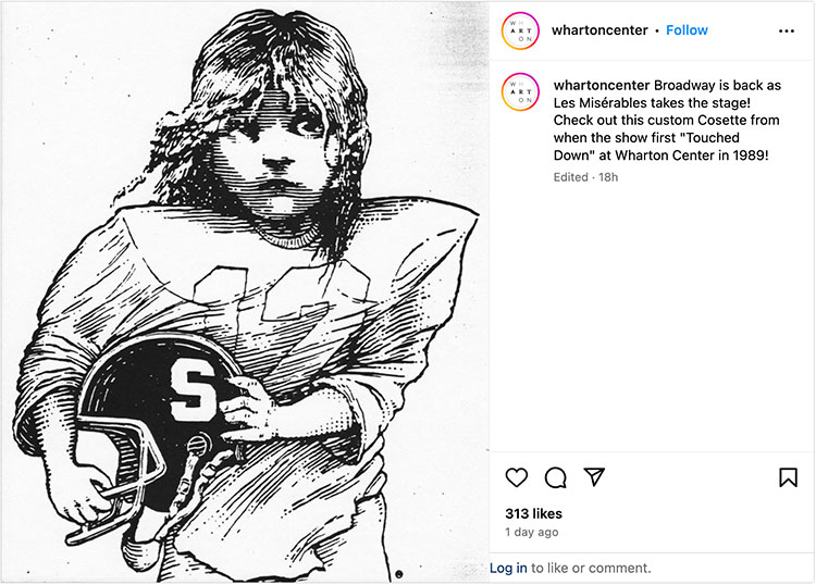 A riff on the iconic Les Miserables photo of the little girl in black and white; but this time, it has her holding a helmet with the Block S on it.