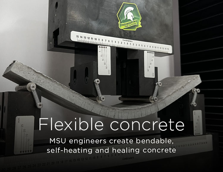Flexible concrete: MSU engineers create bendable, self-heating and healing concrete