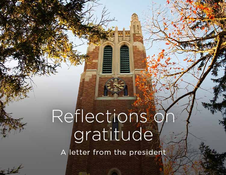 Reflections on gratitude: A letter from the president